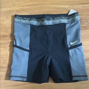 Nike Pro Black and Gray Compression Shorts